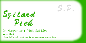szilard pick business card